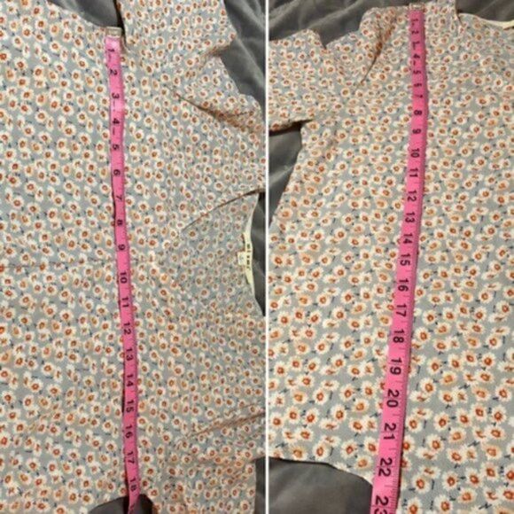 Francesca’s Carissa Front Tie Knot Cropped Floral Top Gray S - Picture 11 of 11